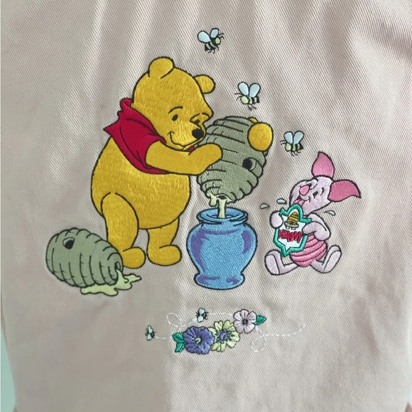 Vintage Disney Winnie the pooh pink jean jacket 80s Cropped Vest Jacket - Picture 3 of 4